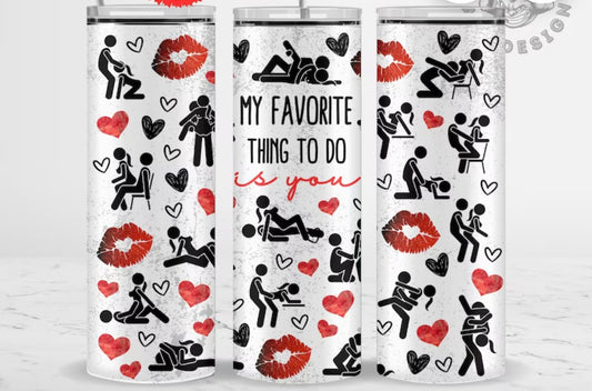 Fun Valentine 20 oz Skinny Stainless Steel Tumbler