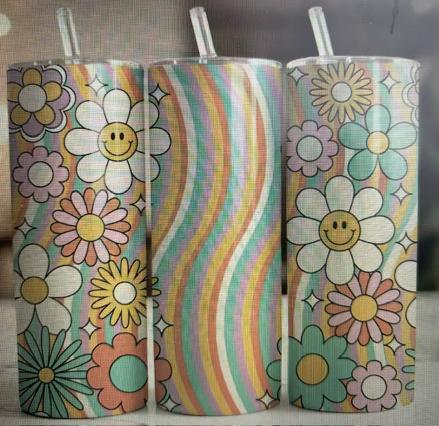 20 Oz Psychedelic Flower Stainless Steel Tumbler